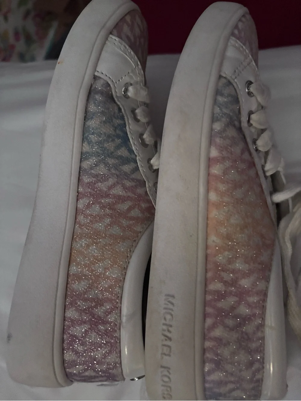 Michael Kors Pastel Gradient Logo Lace-Up Sneakers size 1